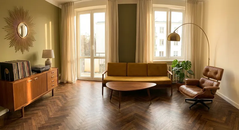 Mieszkanie Mokotow Stary - Mid-Century Modern