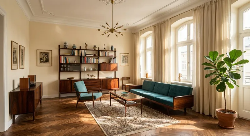 Mieszkanie Saska Kepa - Mid-Century Modern