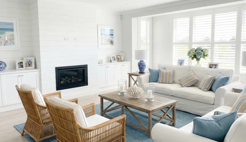 Salon w stylu Hamptons
